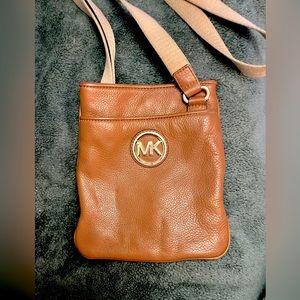 Michael Kors Brown Leather Crossbody Bag Purse